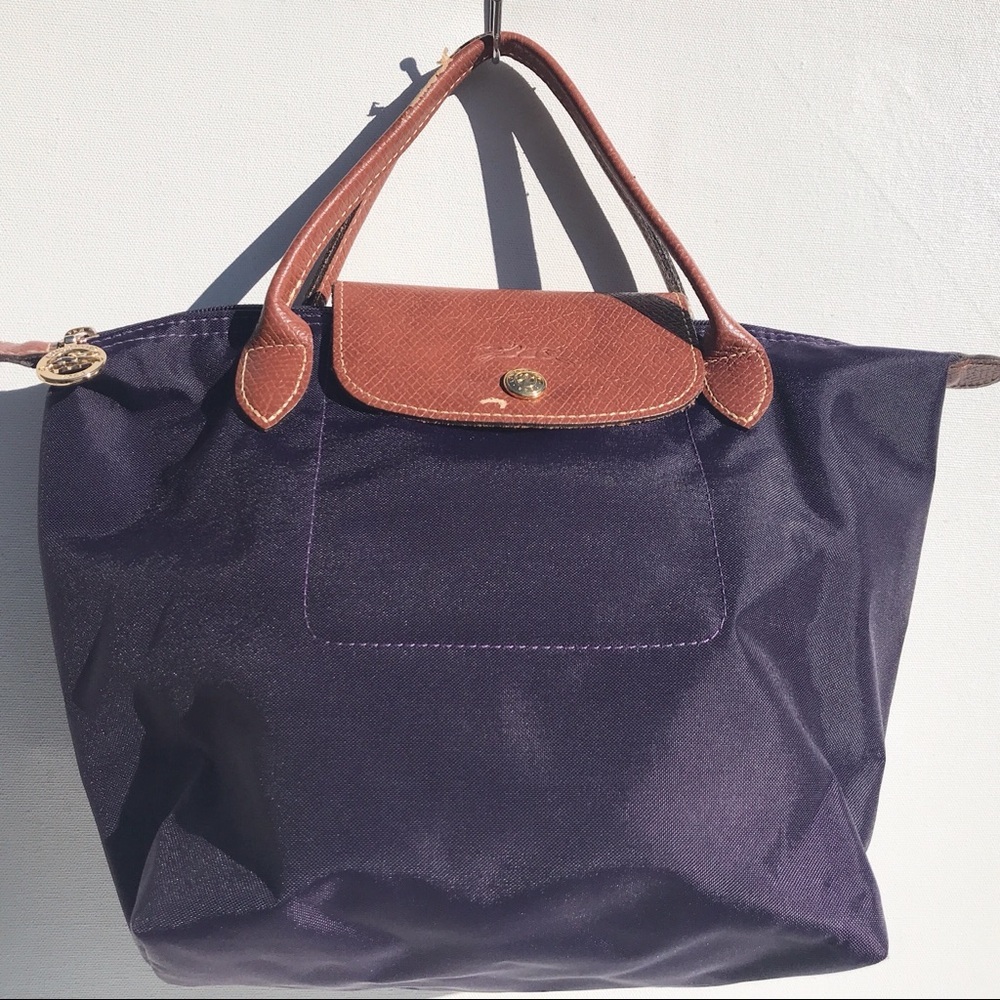 LONGCHAMP purple bag satchel Small